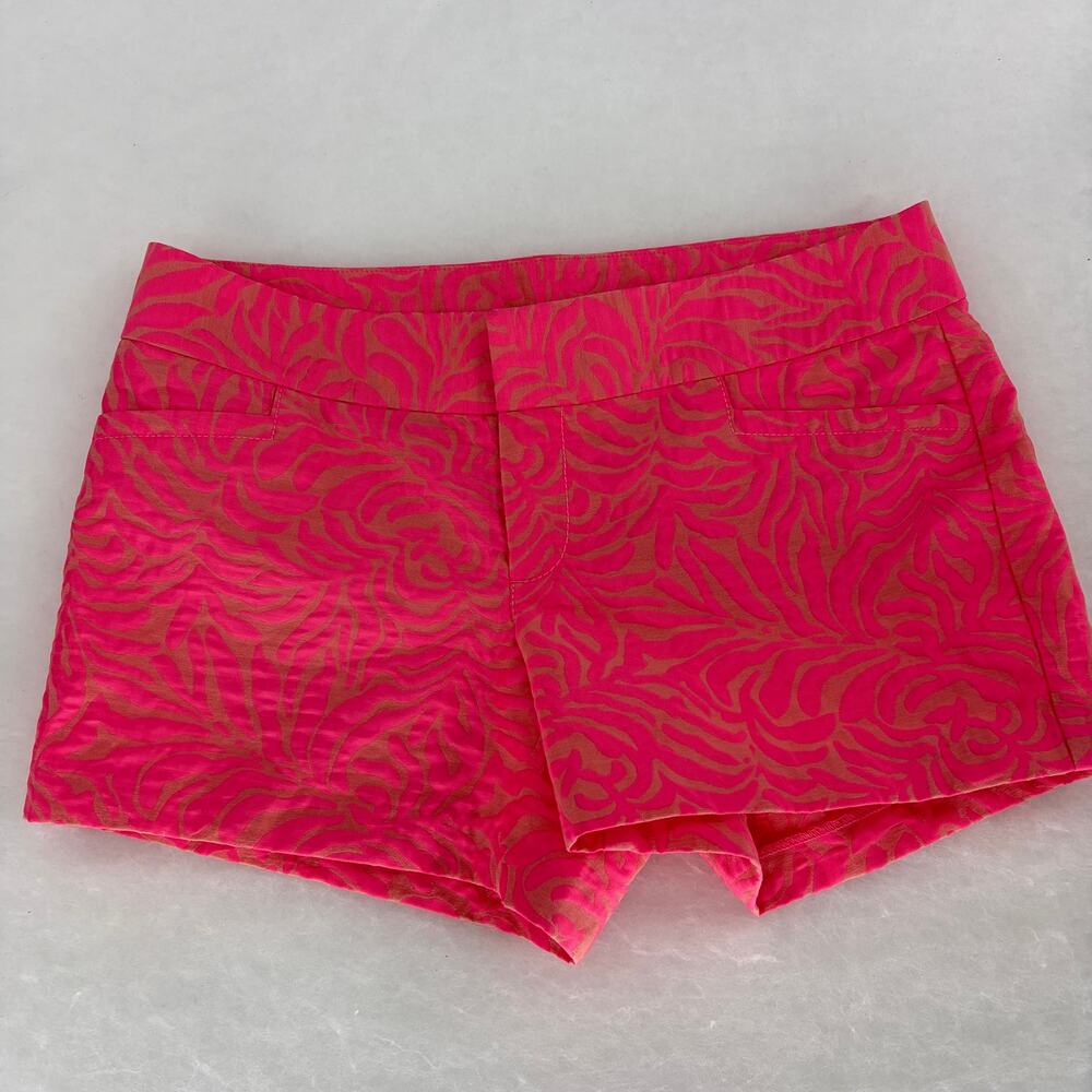 Lilly Pulitzer Pink Zebra Jacquard Shorts Sz 2 Pockets Low Rise